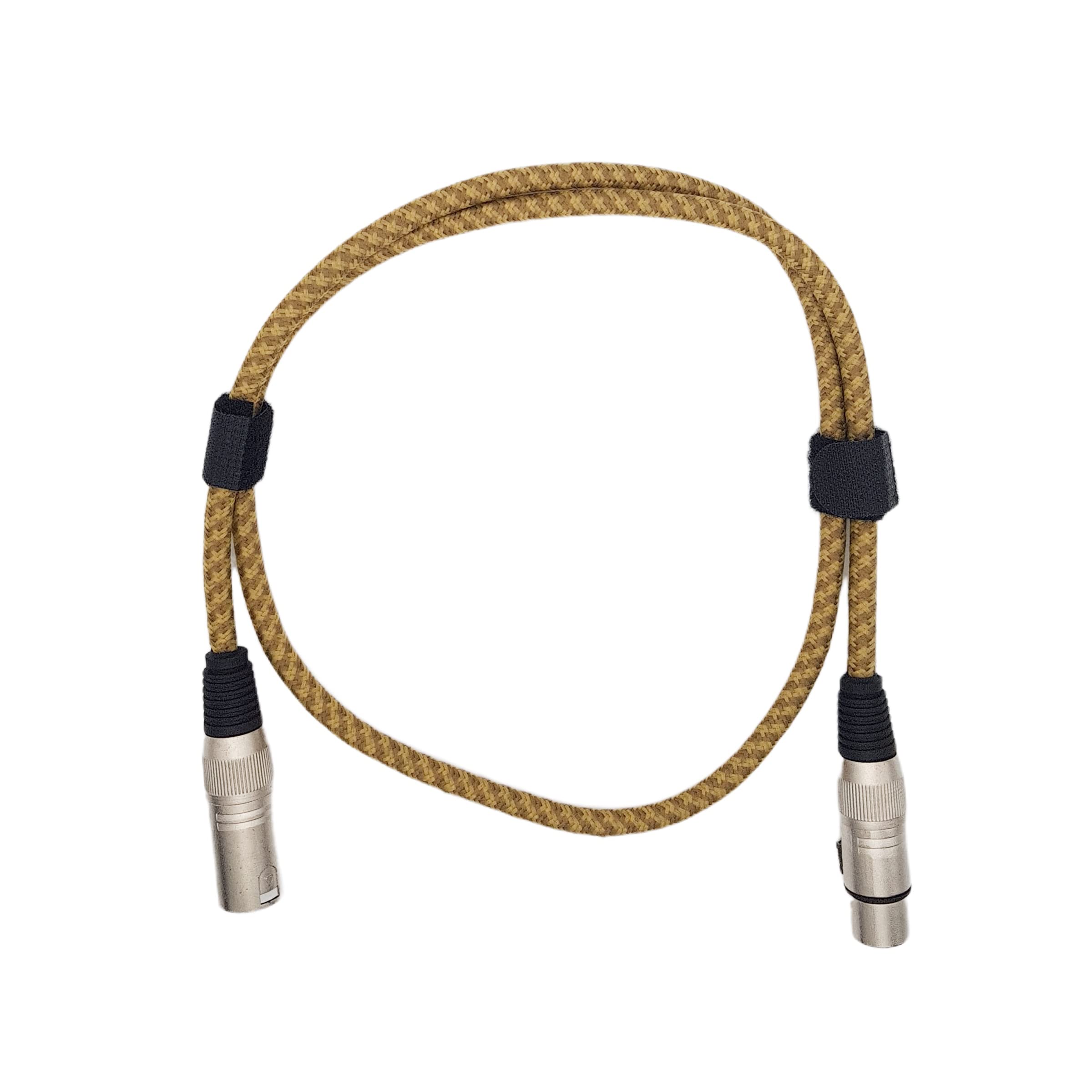 Braided Vintage Microphone Cable XLR Male to Female Mic Lead (1m)