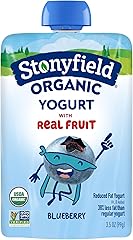 Stonyfield Organic Kids Blueberry Lowfat Yogurt, 3.5 oz. Pouch, Single Serve – Includes Live Active Cultures