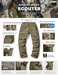 CQR Men's Tactical Pants, Water Resistant Ripstop