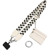 PHULWEL Cell Phone Lanyard with Wallet - Anti-Theft Crossbody Adjustable Phone Strap for Most Smartphones, for Men & Women
