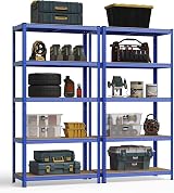 SONGMICS GLR050Q02 Set of 2 Heavy Duty Steel Shelving Units 5 Shelves 600 kg view 9