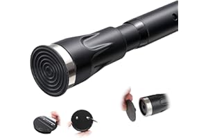 TALITARE Tension Curtain Rod, 42 to 115 inch Adjustable Heavy Duty black shower curtain rod for bathroom Closet Windows