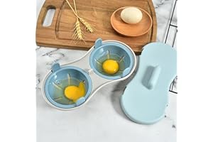Microwave Poached Poaching Egg Poacher Poachers Omelette Maker Cooker Bags Coddler Cups 2 Silicone Plastic, 1 Pack Blue
