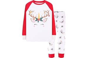 DAUGHTER QUEEN Boys & Girls 100% Cotton Holiday Pajamas, Halloween Christmas Sleepwear 18M-12Y