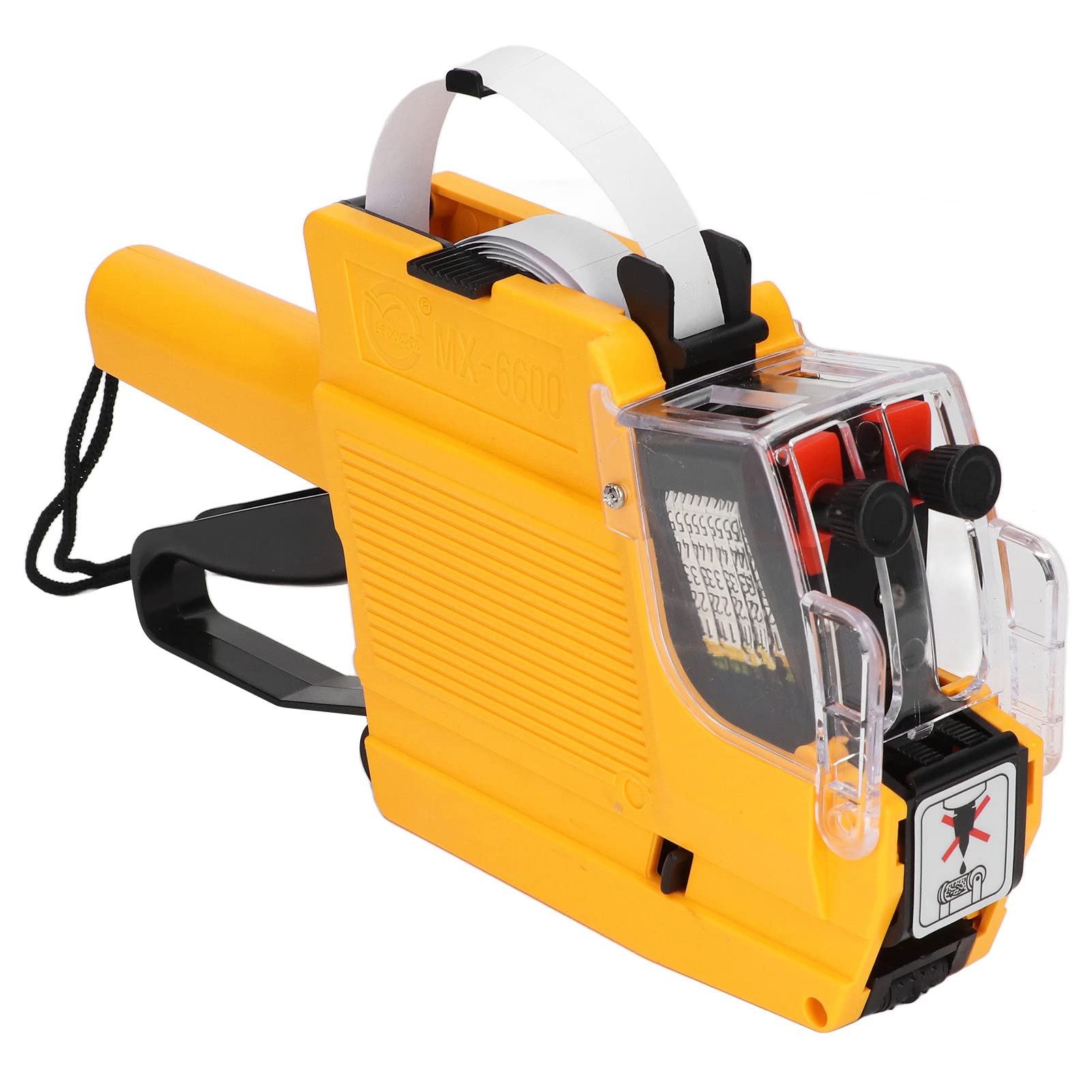 Tag Gun Standard Label Tagging Gun with 10 Digits 2 Lines Labeller Marker Attacher Tool for Office Retail Store Retail Shop Labeller Kit(Yellow)