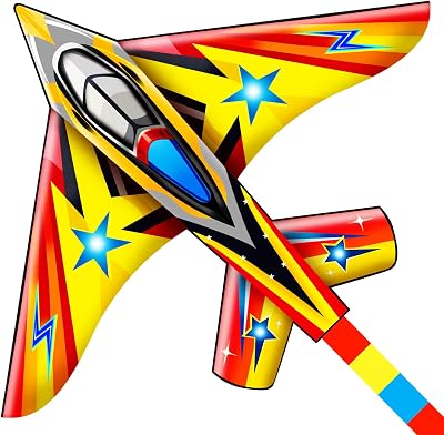 HONBO Airplane Jet Kite for Kids and Adults Beginner Kite with Handle and String