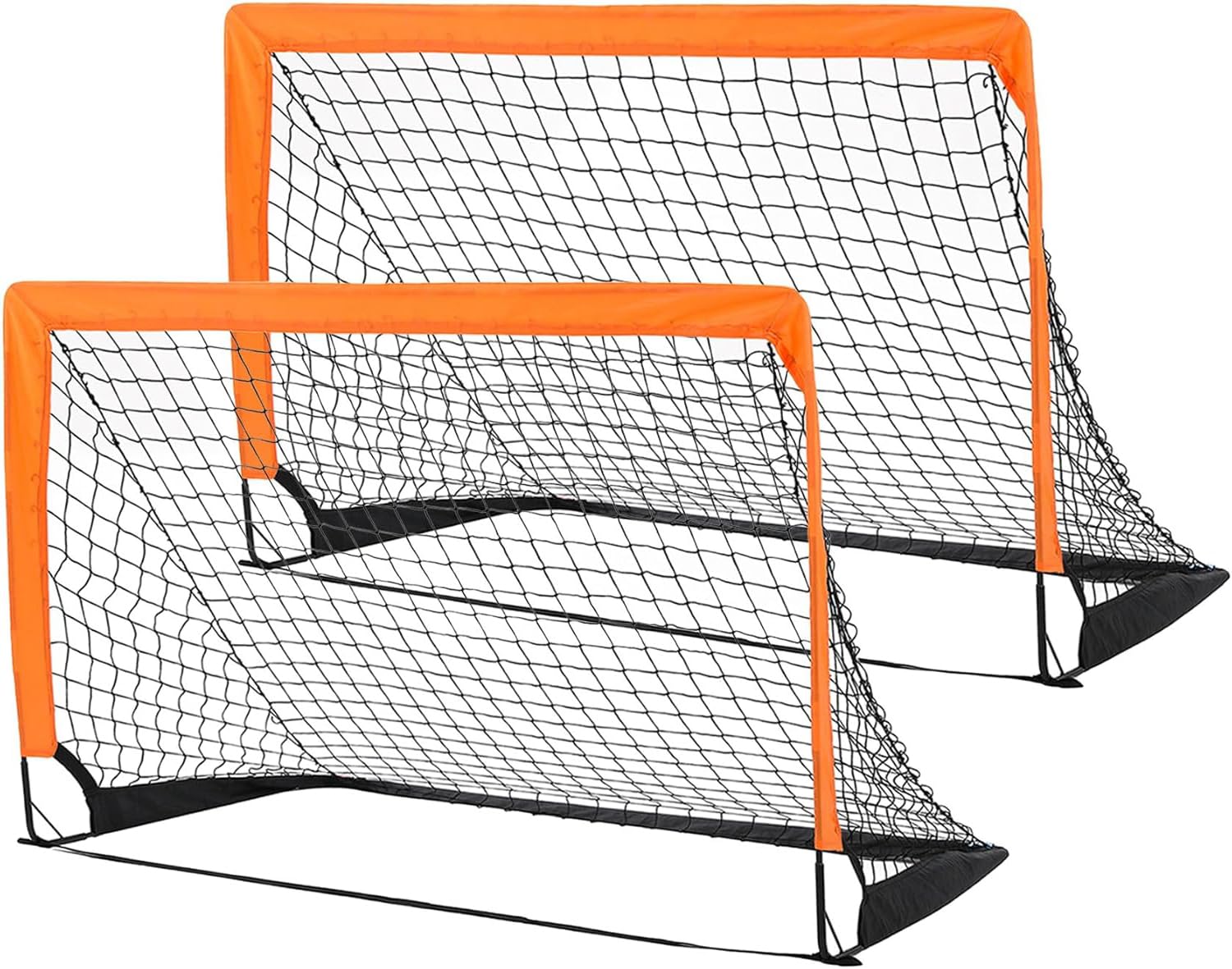 Photo 1 of 2-Pack 4’ x 3’ Soccer Goals for Backyard, Pop Up Folding Soccer Goal Net for Indoor or Outdoor, Practice Mini Soccer Goals for and Youth, Training Football Net with Carry Bag