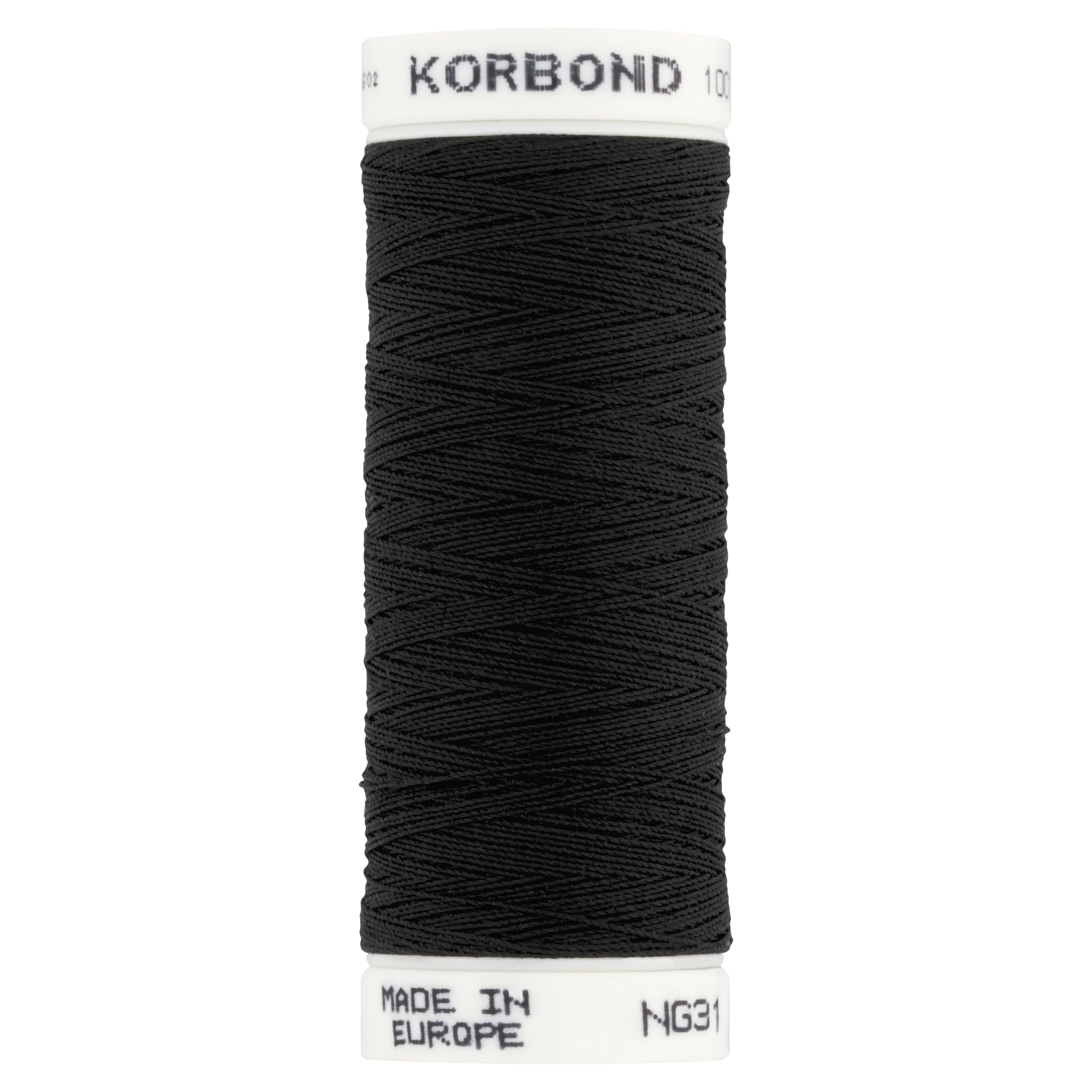 KORBOND Polyester All Purpose Thread – 500m Total – Black - 5 x 100m Reels for Hand and Machine Sewing
