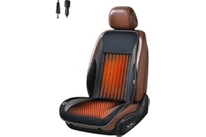 Coverado Winter Car Seat Cushion, Comfort Fuzzy&Leather Car Seat Protectors, No Slip Front Seat Cover Universal Fit Most Cars, SUV, Trucks 1PCS (Black)