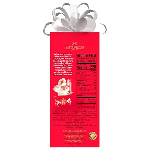 LINDT LINDOR MILK CHOCOLATE CANDY TRUFFLES TRADITIONS GIFT BOX, MILK CHOCOLATE CANDY WITH SMOOTH, MELTING TRUFFLE CENTER, 6.8 OZ.