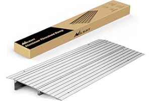 Nilight Door Threshold Ramp, 2" Rise Portable Aluminum Wheelchair Door Entry Ramps for Doorways Stairs Home Steps