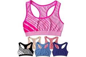 Alyce Ives Intimates Seamless Girls Sports Bra, Pack of 6- Racerback Training Bras for Girls