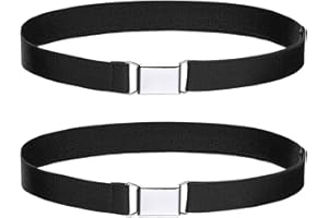 WELROG Toddler Kids Adjustable Buckle Belt - Elastic Child Silver Buckle Belts for Girls Boys