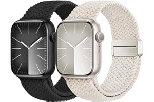 Fullmosa Magnetic Clasp Strap Compatible with Apple Watch Bands 42mm 41mm 40mm 38mm Women Men, Nylon Elastic Bands for iwatch