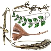 5 Pcs Decorative Safety Pins Big Safety Pins Heavy Duty Clothing Accessories Extra Large Bronze Clips for Clothing Giant Retro Hat Pin Sweater Lapel Clips Shawl Pin Vintage Brooch for Women