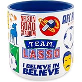 Silver Buffalo Ted Lasso Icons Ceramic Mug | Coffee Cup For Tea, Espresso, Cocoa | Holds 13 Ounces