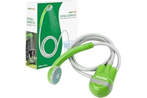 RISEPRO Portable Camping Shower, Outdoor Head, Pump With Rechargeable Battery, USB Charging Line, Pumps Water From Bucket for Hiking, Pet Cleaning, Car Washing