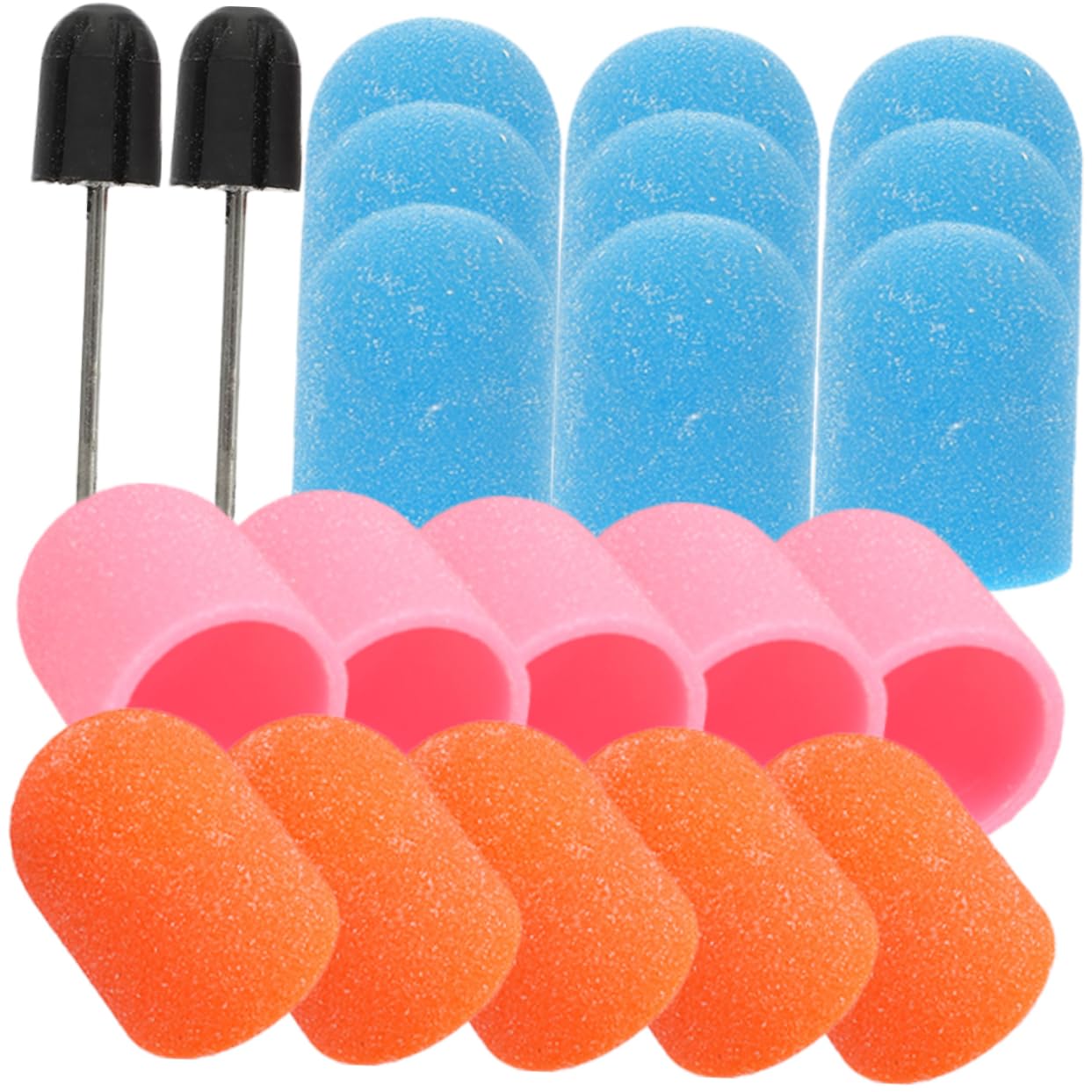 Mikinona 3Sets Electric Nail Drill Caps Professional Manicure Sanding Caps for Nail Grinding Compatible with Portable Nail Drill Machines Nail File Accessories