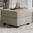 Belffin Storage Ottoman Module for Modular Sectional Sofa Square Seat Cube Velvet Foot Stool Grey