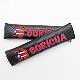 Hangoo 2Pcs Seat Belt Covers Shoulder Pads for Puerto Rico Boricua, Puerto Rico Coqui Car Accessories, Embroidered Logo Black Leather Car Seat Belt Pads Safety Belt Cover Pad. (Coqui)