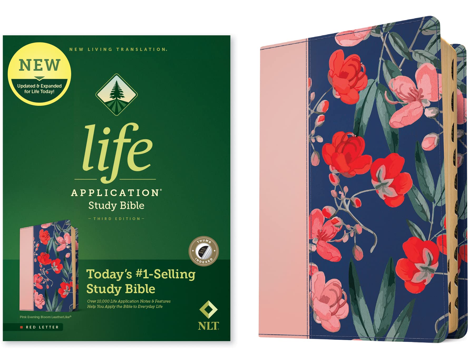 NLT Life Application Study Bible, Third Edition (LeatherLike, Pink Evening Bloom, Indexed, Red Letter) NLT Life Application Study Bible, Third Edition (LeatherLike, Pink Evening Bloom, Indexed, Red Letter) Imitation Leather