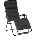 Lafuma Futura Air Comfort Zero Gravity Recliner (Acier Black) Padded Folding Outdoor Reclining Chair
