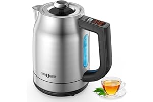 PARIS RHÔNE Electric Kettle Temperature Control, 1.7L 1500W Electric Tea Kettle with 13 Temperature Settings, Strix Thermostat, LED Display&Touch Control, Auto Shut-Off Protection, Boil Dry Protection