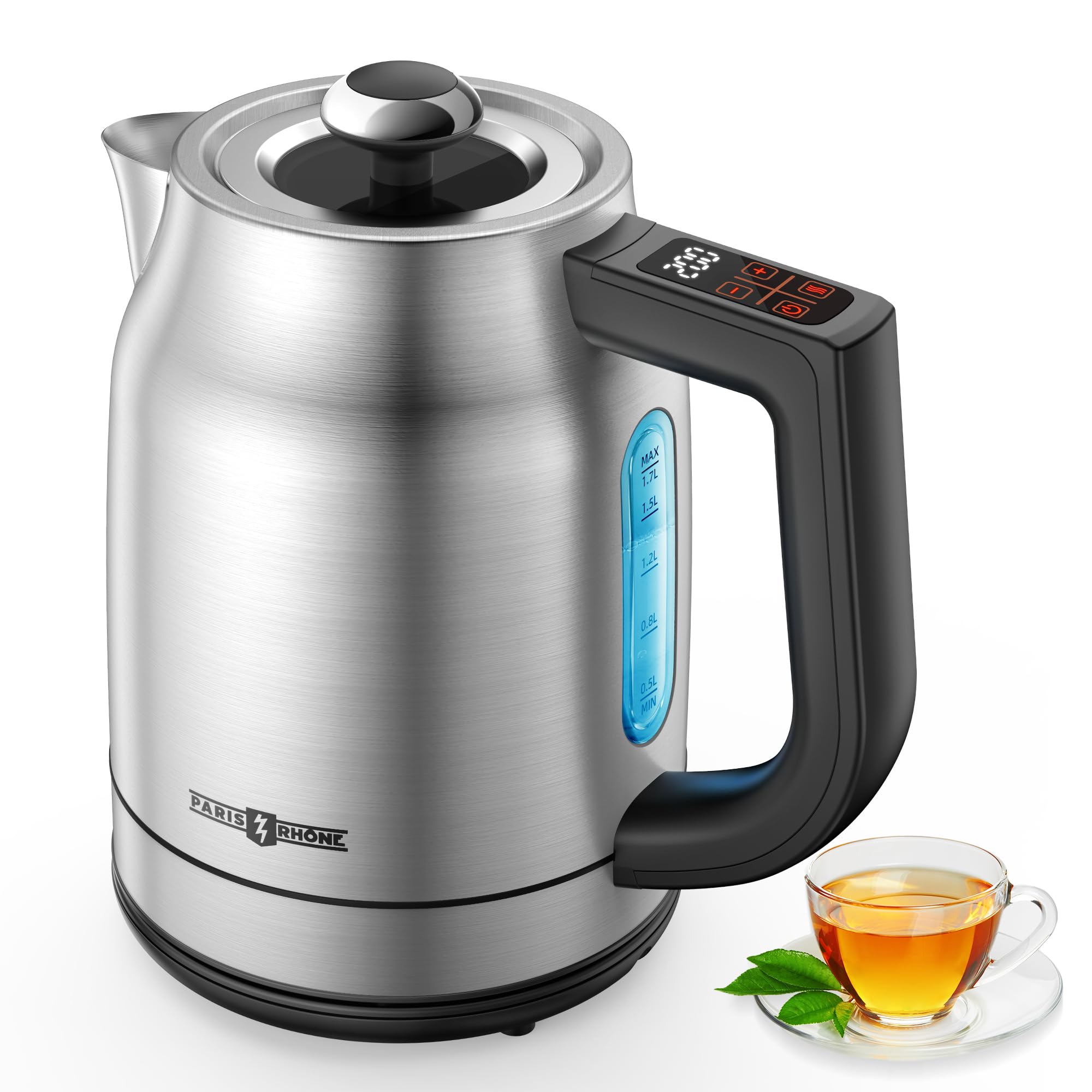 Photo 1 of Electric Kettle Temperature Control, 1.7L 1500W Electric Tea Kettle with 13 Temperature Settings, Strix Thermostat, LED Display&Touch Control, Auto Shut-Off Protection, Boil Dry Protection