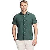 Izod Mens Luxury Classics Short Sleeve Solid Button Down Shirt