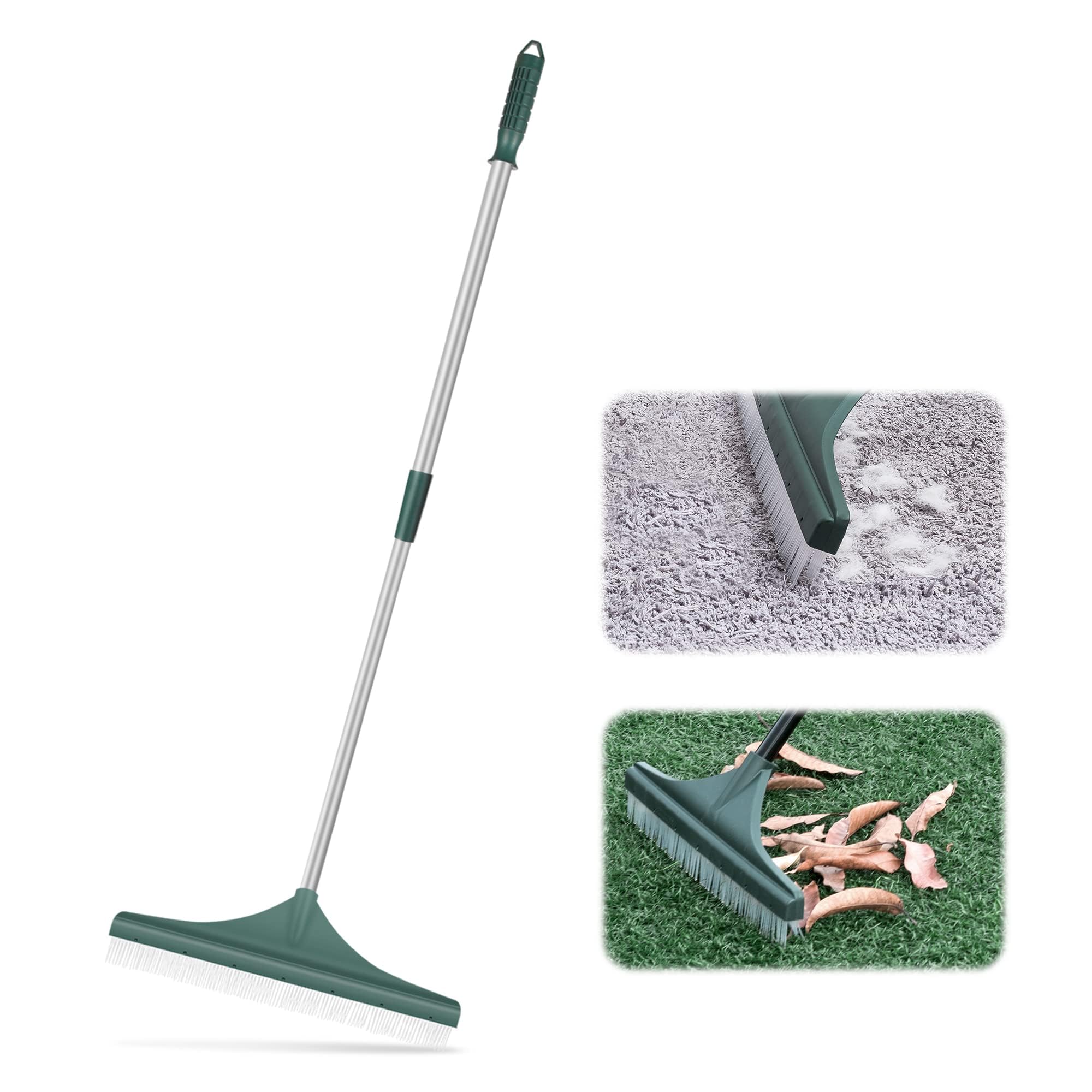 ORIENTOOLS Artificial Grass Brush, Turf Rake Artificial Lawn Brush with Adjustable Steel Handle 80 to 130 CM Garden Tools Fake Grass Rake for Lawns and Carpet