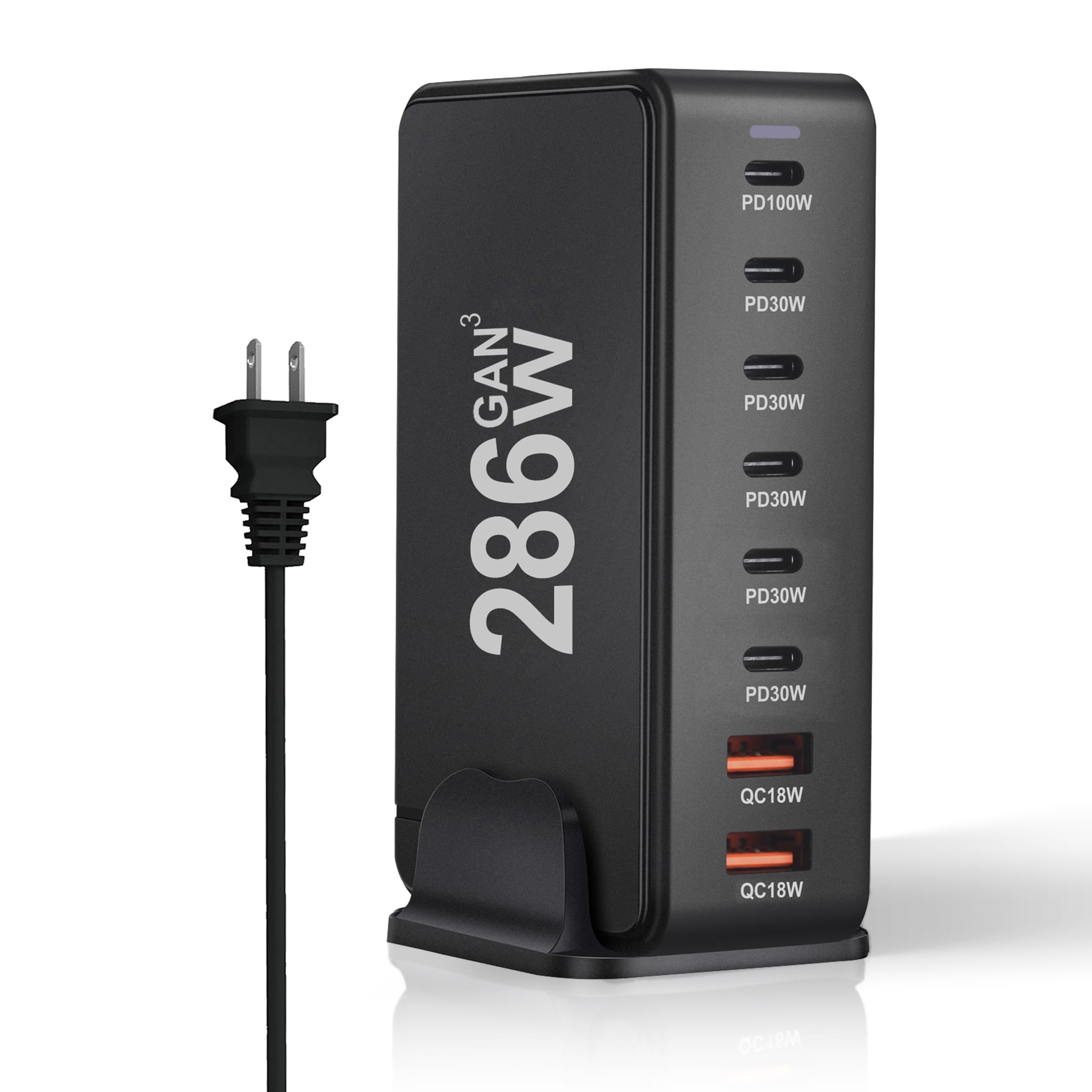 286W USB C Charger Block, 8-Port GaN3 Charging Station for Multiple ...