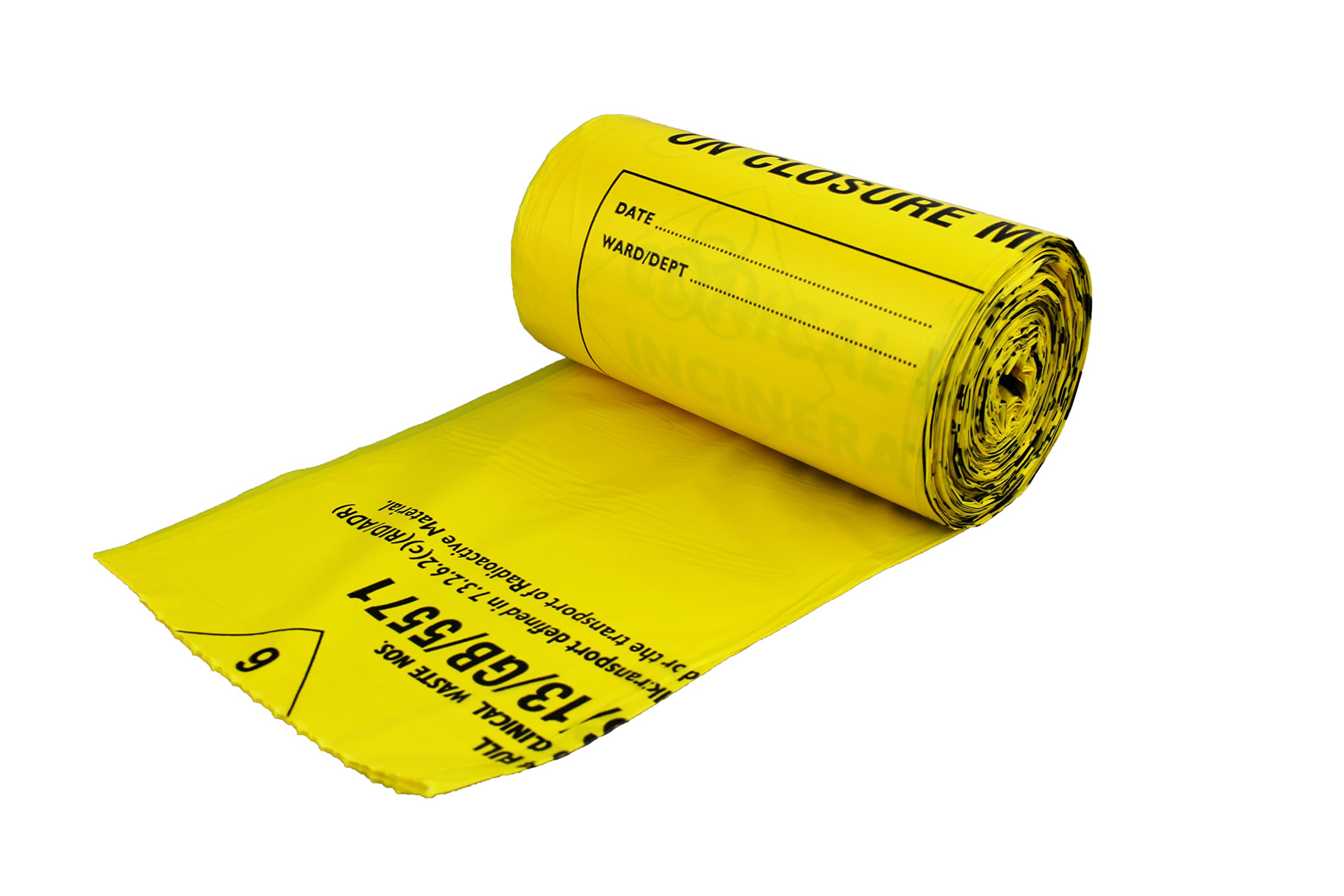 Hanfare CX50/CWMD3 Waste Sack Roll, Medium Duty, 30 L/5 kg, Yellow (Pack of 50)