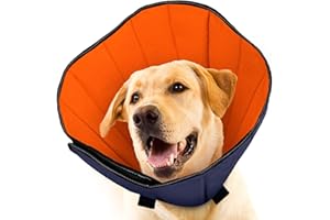 Tarovvoo Dog Cone for Dogs After Surgery, Soft Dog Cone Collar for Small Medium Large Dogs, Dog Cone Alternative, Adjustable Dog Recovery Collars to Stop Licking (Orange, Medium)