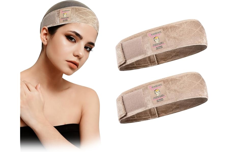 Dreamlover Wig Grip Bands, Headband for Keeping Wigs in Place, Tan, 2 Pieces
