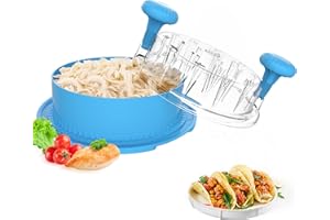 EOAOD Chicken Shredder, 2025 Pro Chicken Breast Shredder Tool Twist Large, Visible Meat Shredder Machine with Widened Anti Slip Mat Fix, Suitable for Tocas, Buffalo Chicken Dip, Dishwasher Washable(Blue)