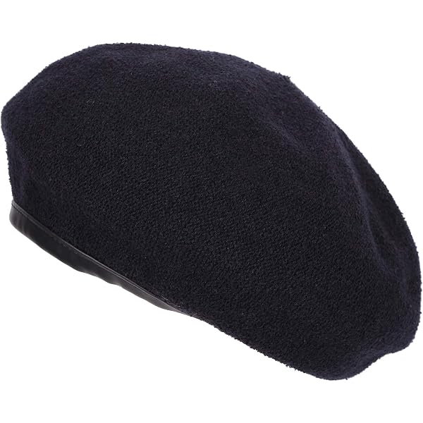 Armycrew 100% Cotton Ribbed Knit Beret Beanie Hat - Black at 