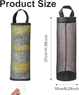 BDBF 2Pcs Black Plastic Bag Holder, Foldable Mesh Dispenser for Kitchen view 2