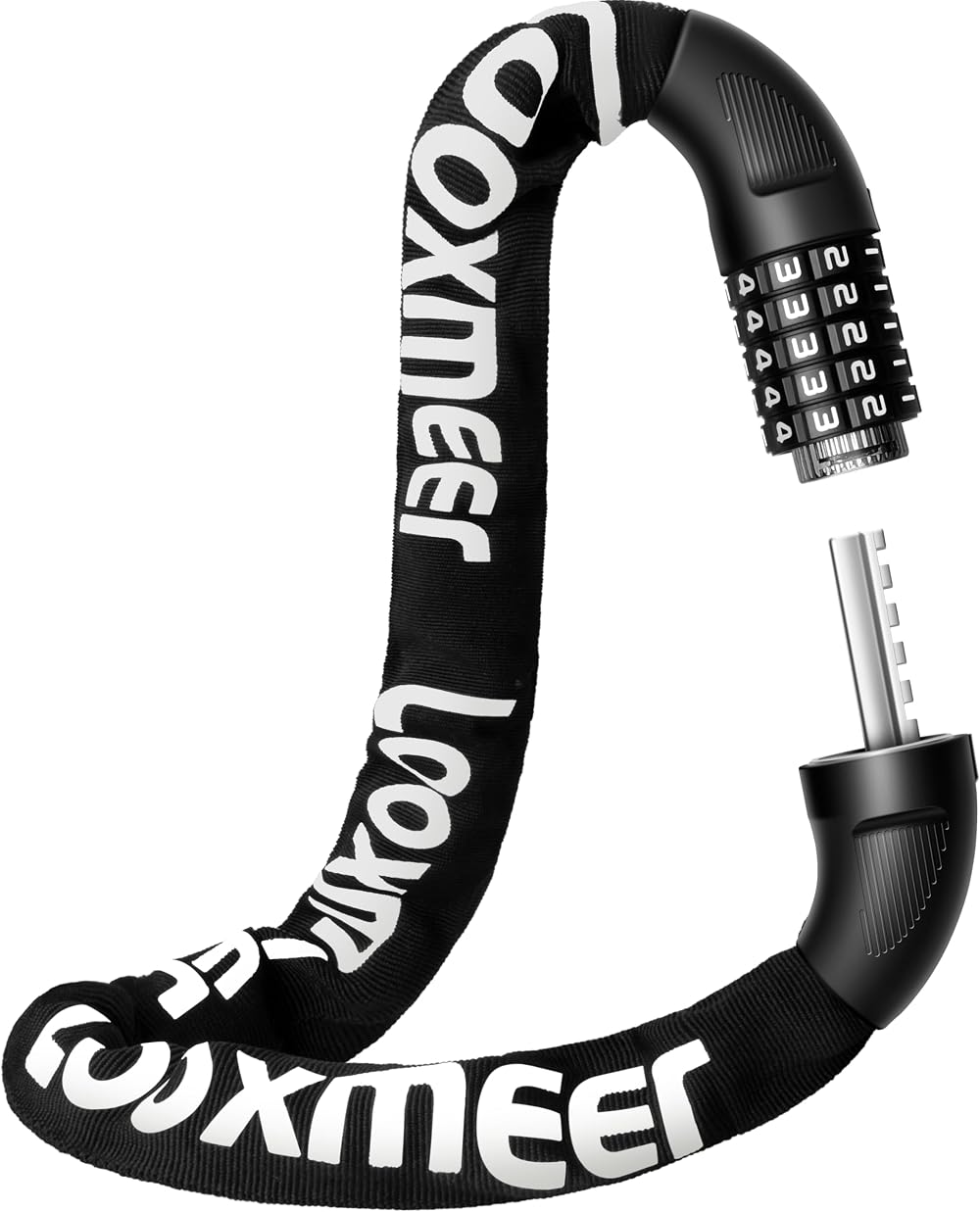 Looxmeer 8mm Thickened Chain Lock 90cm 5-Digit Combination Waterproof Cover