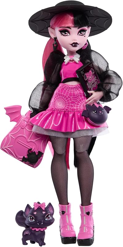 Monster High Draculaura Doll with Count Fabulous Pet and Accessories