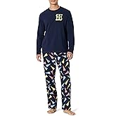 Amazon Essentials Men's Flannel Pant and Long-Sleeve T-Shirt Pajama Set