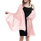 BANETTETA Shine Bright Like a Diamond Chiffon Sparkly Rhinestone Shawls and Wraps for Evening Dresses Weddings