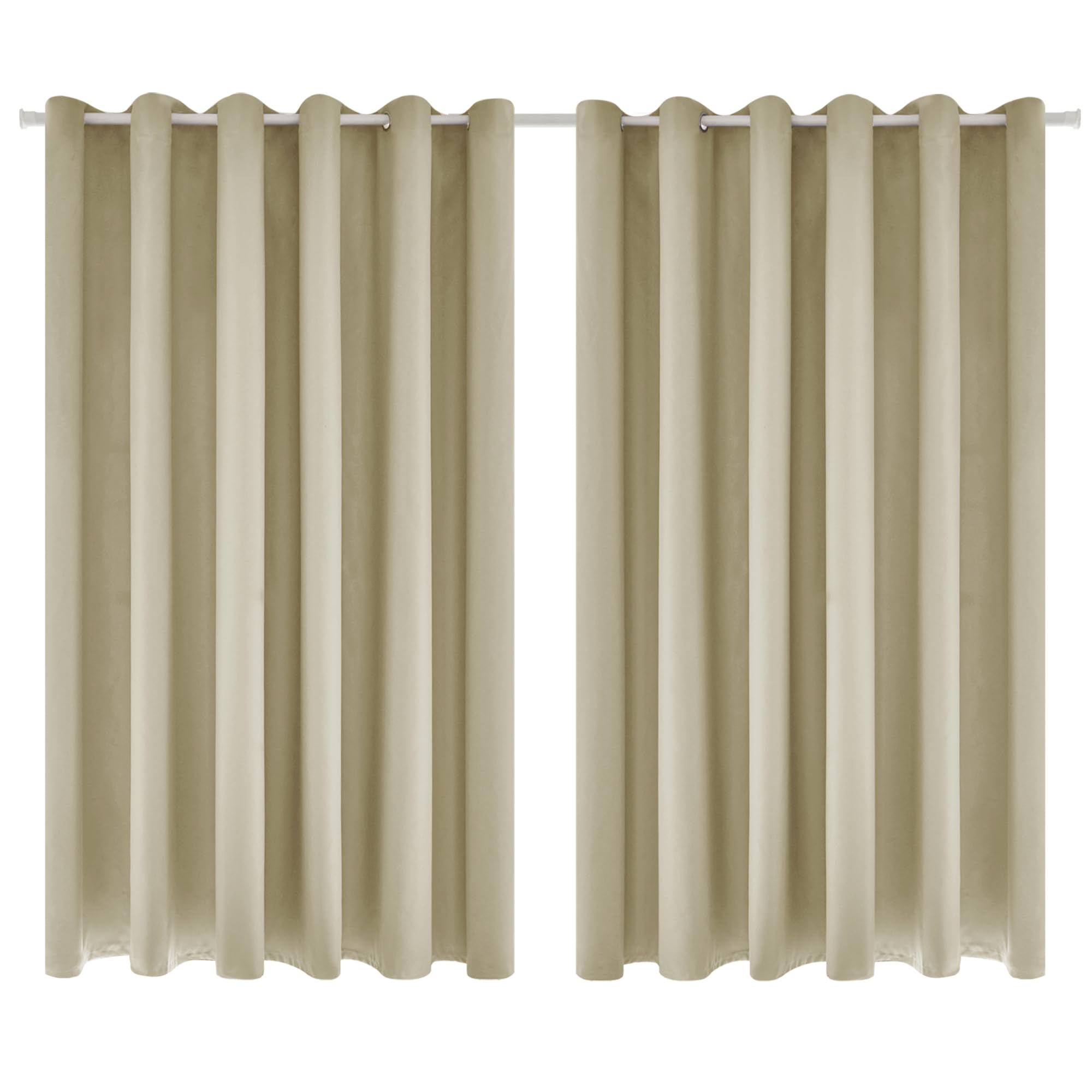 Deconovo Thermal Insulated Wide Beige Curtains Energy Saving Noise Reducing Eyelet Room Darkening Curtains for Bedroom, 90 x 54 Drop Inch, 1 Pair, Beige — image 1