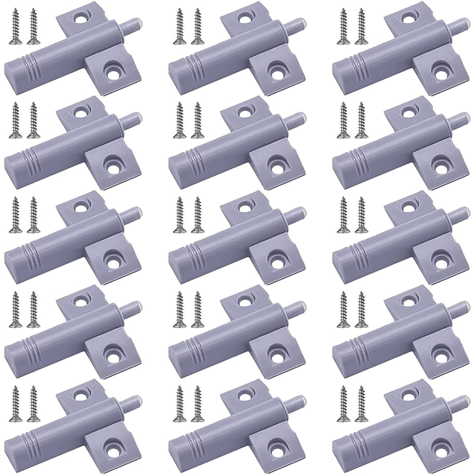 Damper Buffers,Jicyor 30Pcs Quiet Closer Damper Buffers Gray Cupboard Door Stop Anti Collision Set +60Pcs 14 * 4mm Screw for Cabinet Closet Dresser Wardrobe