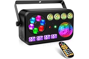 LaluceNatz Stage Lights Party Light: 100W 5IN1 DJ Lights Magic Ball Bee Eye Multi Effects Sound Activated Auto Play by Remote DMX Control for Wedding Disco Party Events Show Music Dance Bar Club Gig
