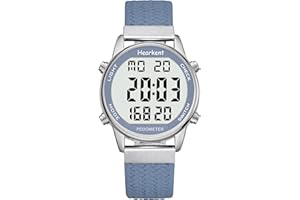 Hearkent Women Pedometer Watch for Walking Steps and Miles-Step Counter for Calories,30M Waterproof-EL Backlight-Countdown-St