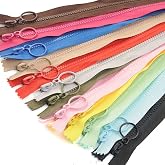 Wonesifee Separating Zippers Colorful 14pcs Molded Plastic Zippers 24" | with Ring Pulls for Jackets Clothes DIY Clothing Children Coat Sewing Craft Mixed 14 Colors (60cm) 24inch