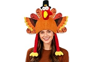 Asekonc Plush Thanksgiving Turkey Hat Turkey Trot Hat Fancy Dress Accessory Thanksgiving Party Costume Outfit