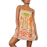 Floerns Women's Tropical Sleeveless Cami Dress Loose Holiday A Line Mini Dresses