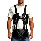 Loomcraft Fishing Belt &amp; Shoulder Strap Harness Set, Enhanced Protection Shoulder Back Support System, with Rod Locking Buckle, Offshore Big Game Fishing Fighting Gear