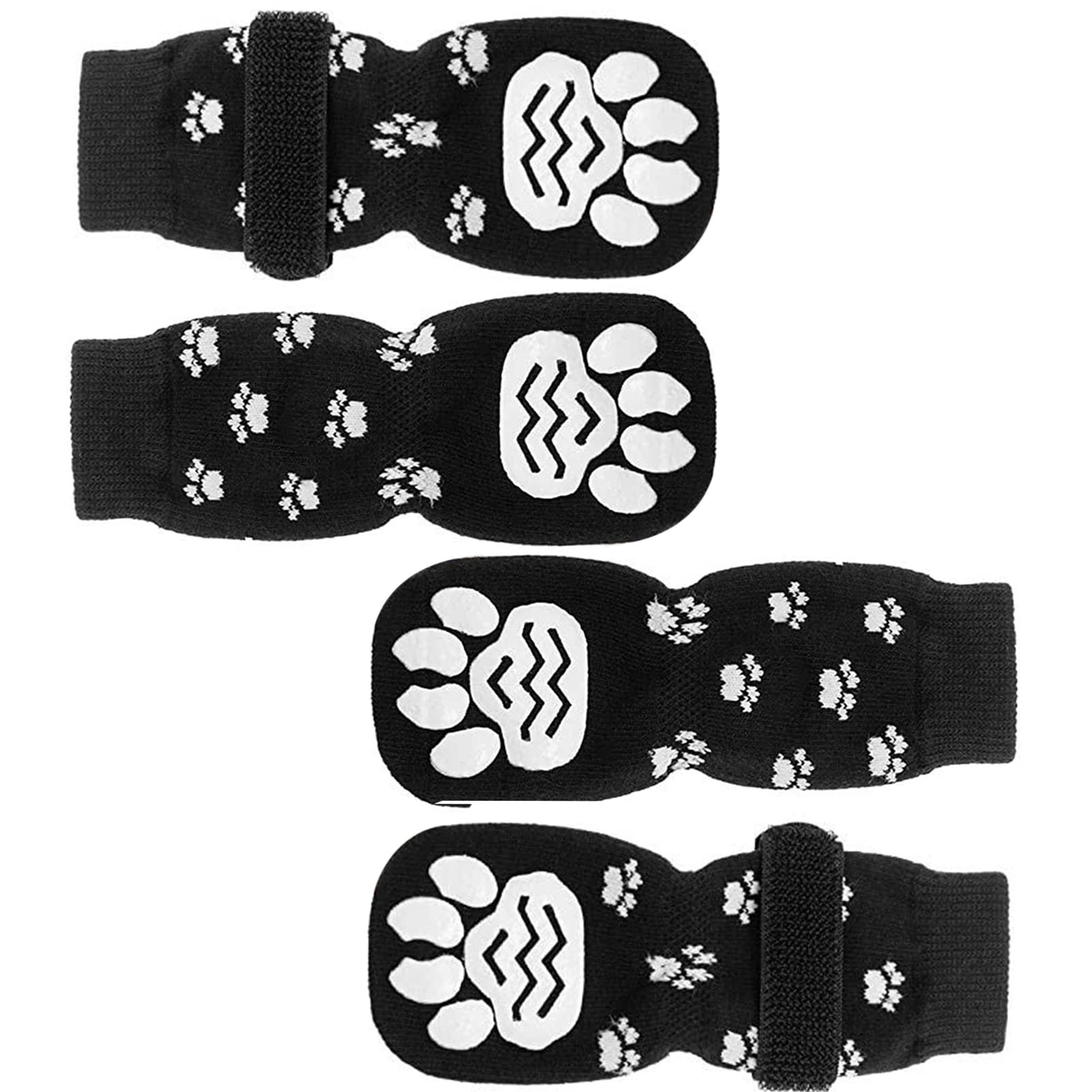 2-Pair Anti-Slip Dog Socks with Adjustable Strap - Paw Protector for Licking Prevention, Hardwood Floor Use